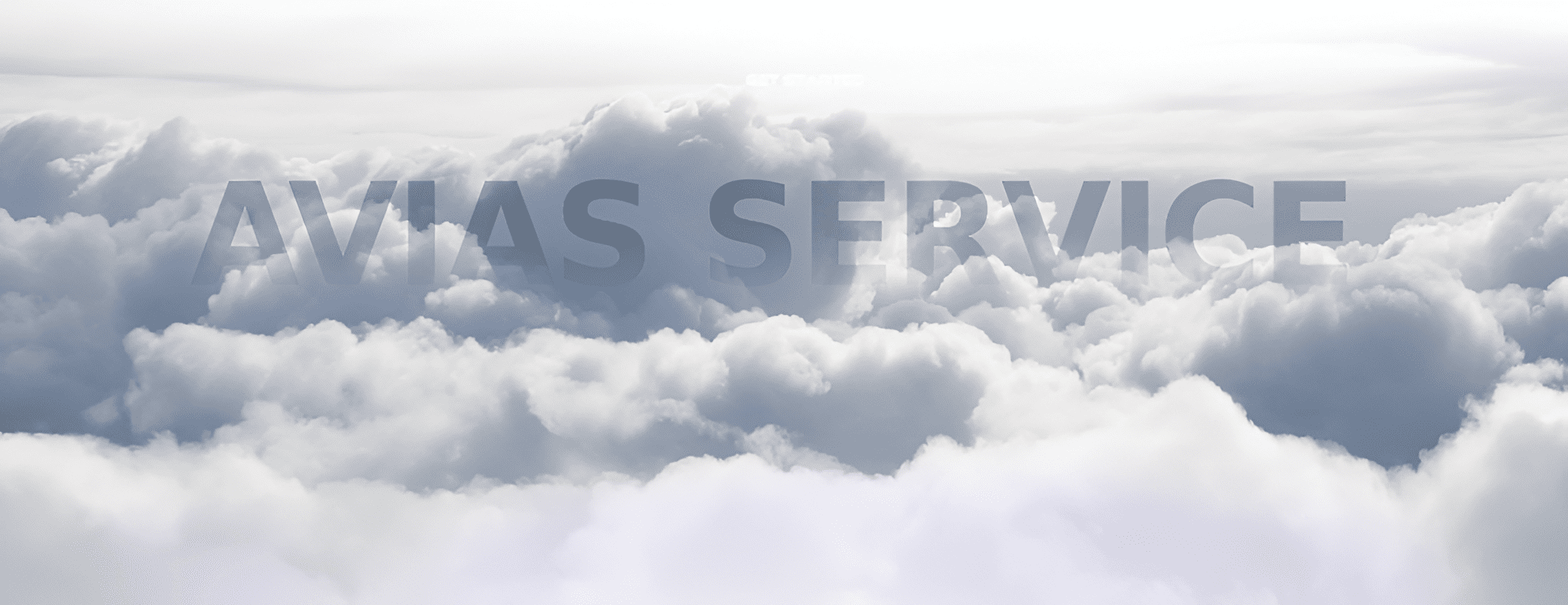 Overcast sky with branding text